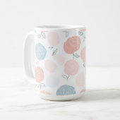 Minimalist Pastel Rose White Floral Pattern コーヒーマグカップ (正面左)