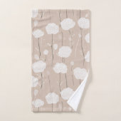 Minimalist Pastel Rose White Floral Pattern バスタオルセット (ハンドタオル)