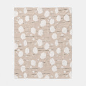 Minimalist Pastel Rose White Floral Pattern フリースブランケット (正面)