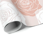 Minimalist Pastel Rose White Floral Pattern ラッピングペーパー (ロールコーナー)
