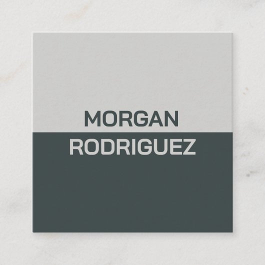 Minimalist pastel sage green grey modern QR code スクエア名刺 (正面)