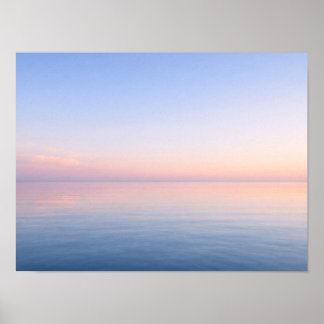Minimalist Pastel Sunset Ocean Horizon Landscape ポスター