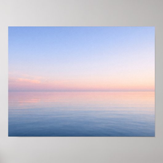 Minimalist Pastel Sunset Ocean Horizon Landscape ポスター (正面)