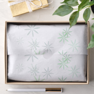 Minimalist Pastel Watercolor Japanese Green Floral 薄葉紙