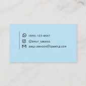 Minimalist Pastel Yellow Blue Business Card 名刺 (裏面)