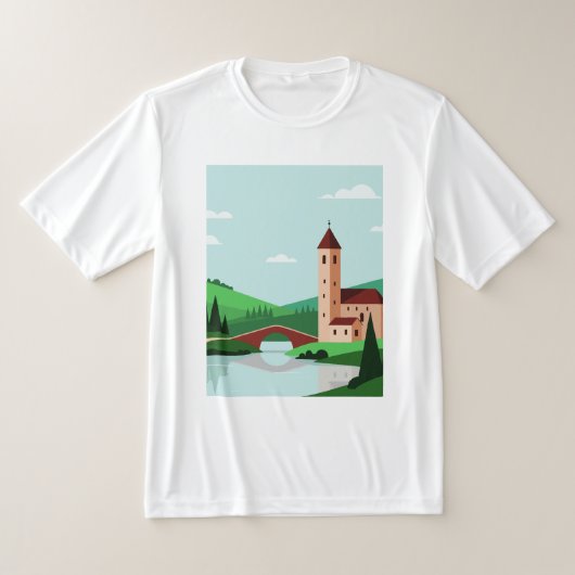 Minimalist pastoral landscape tシャツ (レイダウン)
