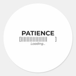 Minimalist Patience Loading Typography Bar Die-Cut ラウンドシール