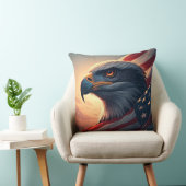 Minimalist Patriotic Eagle with american flag クッション (椅子)