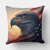 Minimalist Patriotic Eagle with american flag クッション (裏面)