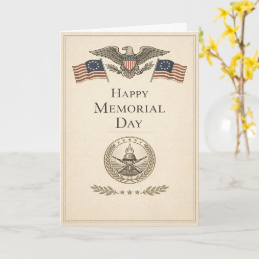 Minimalist Patriotic Memorial Day カード (黄色い花)