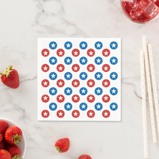 Minimalist Patriotic Stars Pattern Paper  スタンダードカクテルナプキン (インサイチュ)