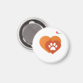 Minimalist Paw Print Heart Modern Fridge Magnet マグネット (正面/裏面)
