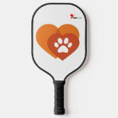 Minimalist Paw Print Heart Pickleball Paddle | Pet ピックルボールラケット (正面)