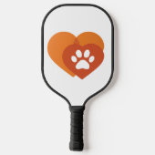 Minimalist Paw Print Heart Pickleball Paddle | Pet ピックルボールラケット (裏面)