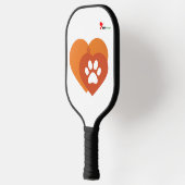 Minimalist Paw Print Heart Pickleball Paddle | Pet ピックルボールラケット (左)