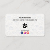 Minimalist Paw Print Pet Sitting Business Card 名刺 (裏面)
