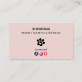 Minimalist Paw Print Pet Sitting Photo  名刺 (裏面)