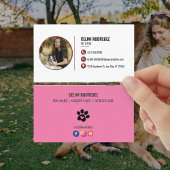 Minimalist Paw Print Pet Sitting Photo  名刺