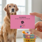 Minimalist Paw Print Pet Sitting Photo 名刺