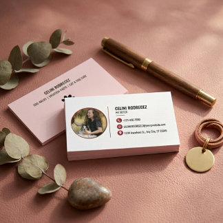 Minimalist Paw Print Pet Sitting Photo  名刺