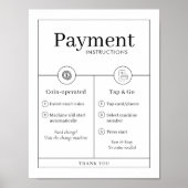 Minimalist Payment Instructions Poster Wall Sign ポスター (正面)