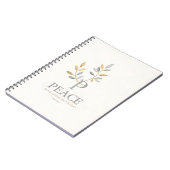 Minimalist "Peace" Journal with Gold Foil Botanica ノートブック (左側)