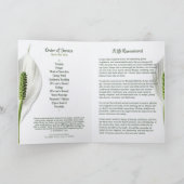 Minimalist Peace Lily Bi-fold Funeral Program 招待状 (内部)