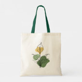 Minimalist Peace Lily Line Art Tote トートバッグ (裏面)