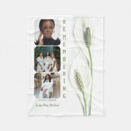 Minimalist Peace Lily Memorial フリースブランケット