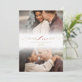 Minimalist Peace Love Joy Snowflakes 2 Photos シーズンカード (スタンド正面)