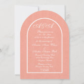 Minimalist Peach and White Arch Wedding  招待状 (裏面)