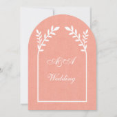Minimalist Peach and White Arch Wedding  招待状 (正面)