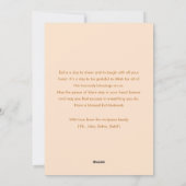 Minimalist Peach Leaf Pattern Eid Mubarak Card シーズンカード (裏面)