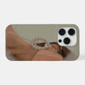 Minimalist Pearl Hoop Earring Art Phone Case  iPhoneケース (裏面横)