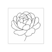 Minimalist Peony Bloom Line Art  ラバースタンプ (インプリント)