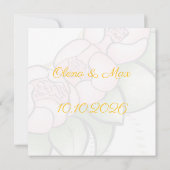 Minimalist Peony Wreath Save the Date Card 招待状 (裏面)