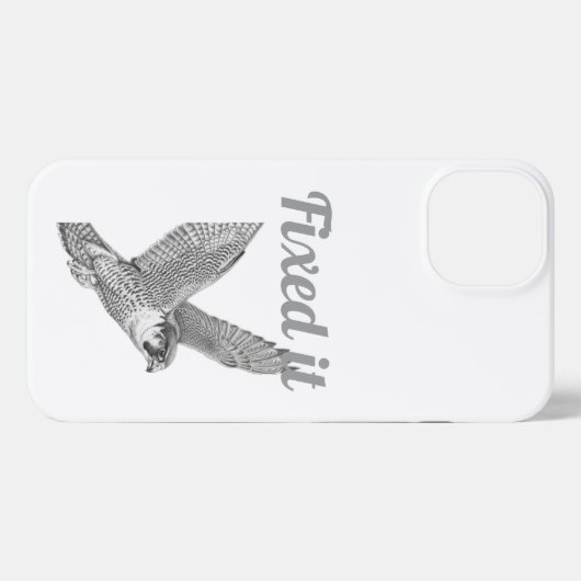 Minimalist Peregrine Falcon Fixed It Phone Case iPhoneケース (裏面横)
