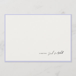 Minimalist Periwinkle Border Personalized Script ノートカード