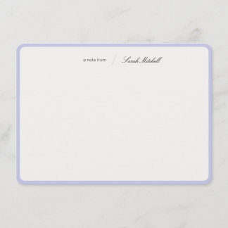 Minimalist Periwinkle Personalized Script Rounded ノートカード