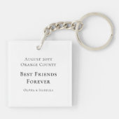 Minimalist Personalized Best Friends Forever Photo キーホルダー (裏面)