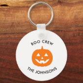 Minimalist Personalized Boo Crew Halloween キーホルダー (正面)