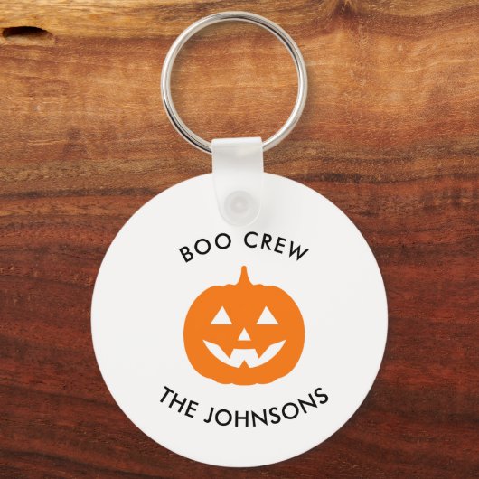Minimalist Personalized Boo Crew Halloween キーホルダー (正面)