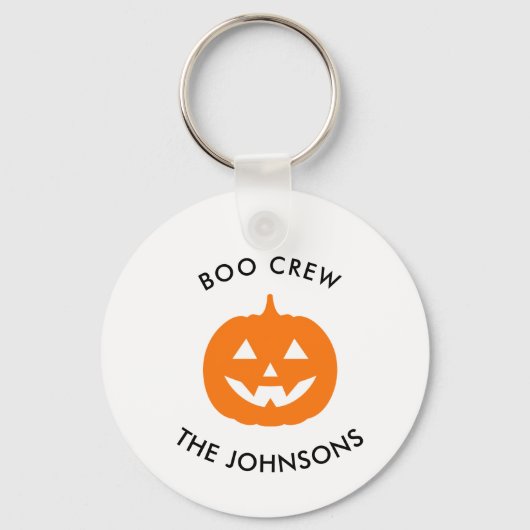 Minimalist Personalized Boo Crew Halloween キーホルダー (裏面)