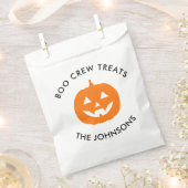 Minimalist Personalized Boo Crew Halloween  フェイバーバッグ (クリップ留めされた状態)
