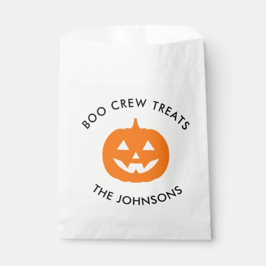 Minimalist Personalized Boo Crew Halloween  フェイバーバッグ (正面)