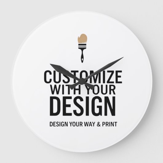 Minimalist Personalized Company Branded Custom  ラージ壁時計 (正面)