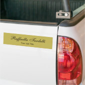Minimalist personalized customized name gold color バンパーステッカー (トラック上)