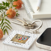 Minimalist Personalized Dog Lover Photo Keychain キーホルダー (正面右)