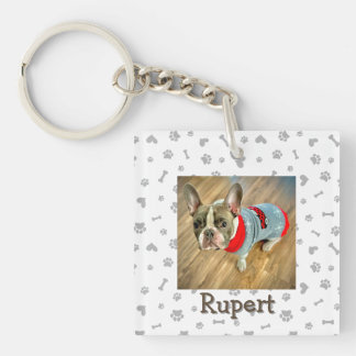 Minimalist Personalized Dog Lover Photo Keychain キーホルダー