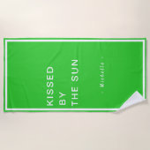 Minimalist Personalized Kissed by the Sun ビーチタオル (正面)